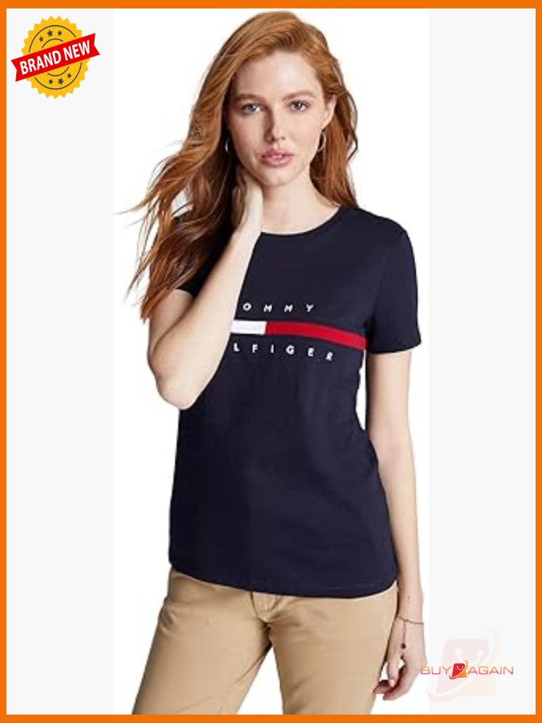 Short Sleeve Logo T-Shirt, Regular Fit, Cotton Crew Neck, Striped